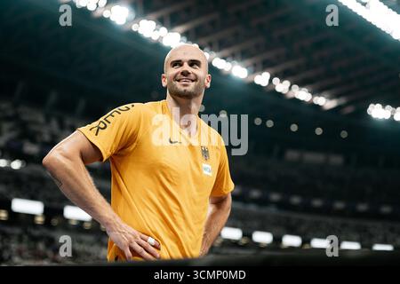 Tokio, Japon. 17 septembre 2025. Julian Weber (Speerwurf Maenner, USC Mainz), JPN, Leichtathletik, Athlétisme, championnats du monde d'athlétisme 2025, Weltmeisterschaft 2025, Tokio 2025, 17.09.2025, Foto : Eibner-Pressefoto/Stefan Mayer crédit : dpa/Alamy Live News Banque D'Images