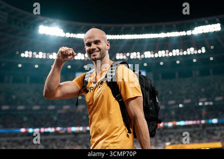 Tokio, Japon. 17 septembre 2025. Julian Weber (Speerwurf Maenner, USC Mainz), JPN, Leichtathletik, Athlétisme, championnats du monde d'athlétisme 2025, Weltmeisterschaft 2025, Tokio 2025, 17.09.2025, Foto : Eibner-Pressefoto/Stefan Mayer crédit : dpa/Alamy Live News Banque D'Images