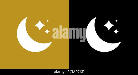 Design lune et étoiles sur des arrière-plans contrastés. Illustration vectorielle Illustration de Vecteur