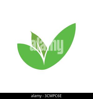 modèle de conception de vecteur de logo de feuille verte Illustration de Vecteur