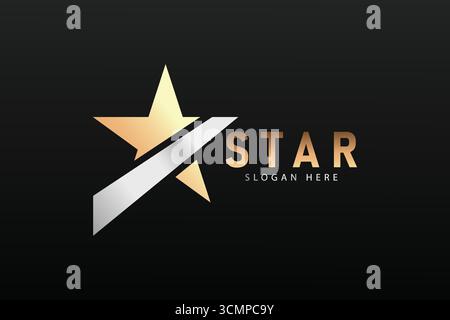 Modèle de conception de vecteur de logo d'étoile dorée Illustration de Vecteur
