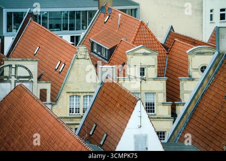 Vue aérienne, vieille ville de Münster, Rhénanie du Nord-Westphalie, Allemagne, Europe Banque D'Images