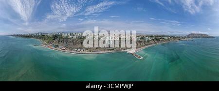 Autoroute de la Costa Verde, à la hauteur du quartier de Barranco. Pérou. vue 360 Banque D'Images