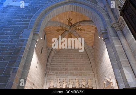 Ville de Ávila, cathédrale El Salvador (roman et gothique, 12-15ème siècle). Patrimoine mondial de l'UNESCO. Intérieur. Castilla y León, Espagne. Banque D'Images