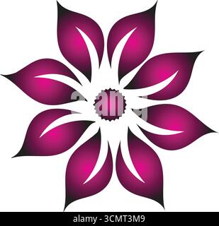 un regard géométrique, abstrait et artistique, une fleur, des mandalas, ou motif décoratif, fleur donnant un effet dégradé. Fleur colorée colorée, fleur Illustration de Vecteur