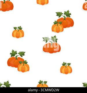 Modèle sans couture avec orange pumpkins Illustration de Vecteur
