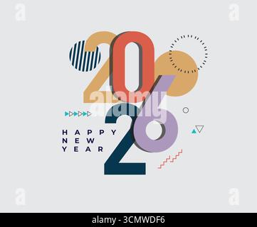 Logo moderne 2026 typographie géométrique Illustration de Vecteur