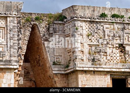 Visite à Uxmal, site archéologique maya, Yucatán, Mexique Banque D'Images
