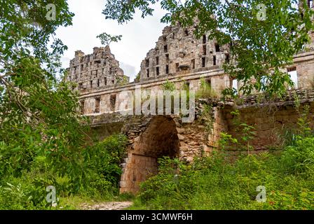 Visite à Uxmal, site archéologique maya, Yucatán, Mexique Banque D'Images