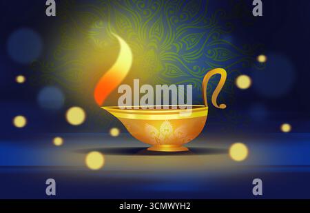 bonne carte de voeux diwali Banque D'Images