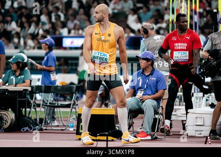 Tokio, Japon. 17 septembre 2025. Julian Weber (Speerwurf Maenner, USC Mainz), JPN, Leichtathletik, Athlétisme, championnats du monde d'athlétisme 2025, Weltmeisterschaft 2025, Tokio 2025, 17.09.2025, Foto : Eibner-Pressefoto/Stefan Mayer crédit : dpa/Alamy Live News Banque D'Images