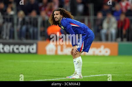 MUNICH, ALLEMAGNE - 17 SEPTEMBRE : Marc Cucurella du FC Chelsea se présente lors du match MD1 de l'UEFA Champions League 2025/26 entre le FC Bayern München et le Chelsea FC au Football Arena Munich le 17 septembre 2025 à Munich, en Allemagne. © diebilderwelt / Alamy Stock Banque D'Images