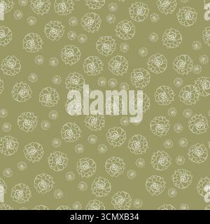 Ornement floral d'or et blanc de vecteur, motif sans couture de vecteur de petites fleurs de jasmin. Convient pour le textile, le papier peint et l'emballage cadeau. Illustration de Vecteur