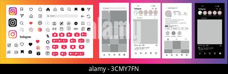 Instagram Mockup social Media Template Modern Editable Post Story Layout Illustration de Vecteur