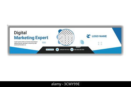 Minimaliste LinkedIn modèle de bannière Clean Corporate Profile Cover Vector illustration Design Illustration de Vecteur