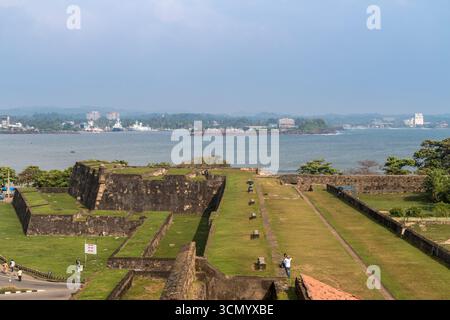Sri Lanka - Galle - Galle Fort - vue aérienne de la ville fortifiée et du littoral Banque D'Images