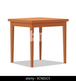 Illustration vectorielle de table à manger en bois Illustration de Vecteur