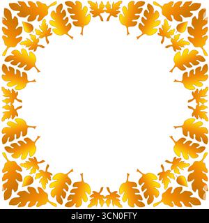 Cadre vectoriel feuilles d'automne sans texte. Répétitif dans un motif sans couture circulaire avec des feuilles d'automne brillantes. Fond avec des éléments d'automne pour l'impression Illustration de Vecteur