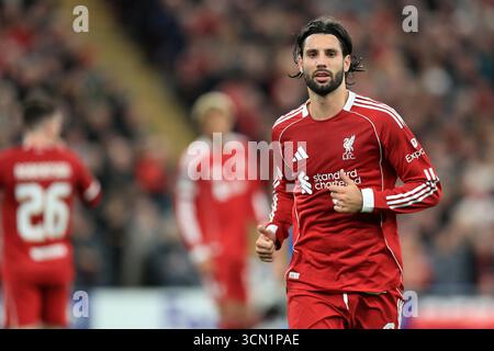 Anfield, Liverpool, Merseyside, Royaume-Uni. 17 septembre 2025. UEFA Champions League Football, Liverpool versus Atletico Madrid ; Dominik Szoboszlai de Liverpool crédit : action plus Sports/Alamy Live News Banque D'Images