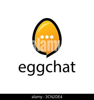 Logo Egg chat Illustration de Vecteur