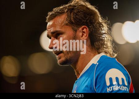 Antoine Griezmann de l'Atketico Madrid est vu lors du match de l'UEFA Champions League entre Liverpool et l'Atletico de Madrid à Anfield, Liverpool, mercredi 17 septembre 2025. (Photo : Steven Halliwell | mi News) crédit : MI News & Sport /Alamy Live News Banque D'Images