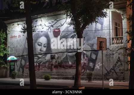 Bichkek City, Kirghizistan - 8 août 2025. Scène extérieure montrant une belle murale dans les rues de Bichkek. Banque D'Images