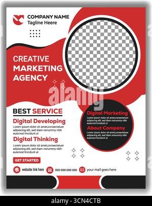 Modèle élégant de flyer d'entreprise d'entreprise Modern Digital Marketing Agency promotion Poster Vector illustration Design Illustration de Vecteur