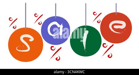 étiquettes de vente avec pourcentages de réduction, jeu de promotion shopping Illustration de Vecteur