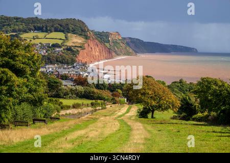 Sidmouth et Salcombe Hill Cliff de Peak Hill, East Devon Banque D'Images