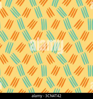 Motifs abstraits de coups de pinceau jaune sarcelle Illustration de Vecteur