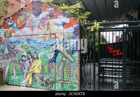 Penny Lane mural, Liverpool, Merseyside. Banque D'Images