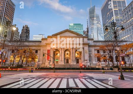 New York public Library à New York, New York, États-Unis. Banque D'Images