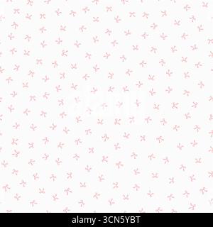 Joli vecteur de coquette ditzy sans couture motif rose ruban Bow fond. Rose blanc preppy féminin décor romantique pour textile, tissu, papier peint Illustration de Vecteur