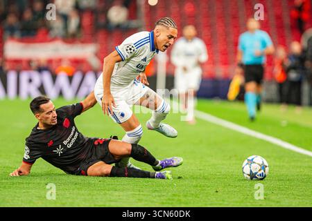 Copenhague, Danemark. 18 septembre 2025. Robert Silva (16 ans) du FC Copenhague vu lors du match de l'UEFA Champions League entre le FC Copenhague et Bayer Leverkusen à Parken à Copenhague. Crédit : Gonzales photo/Alamy Live News Banque D'Images