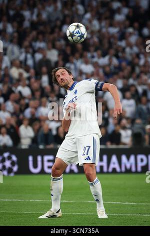 Kopenhagen, Danemark. 18 septembre 2025. Football : Ligue des champions, FC Copenhague - Bayer Leverkusen, ronde préliminaire, Journée 1, Parken Stadion, Thomas Delaney (FC Copenhague) en action. Crédit : Christian Charisius/dpa/Alamy Live News Banque D'Images