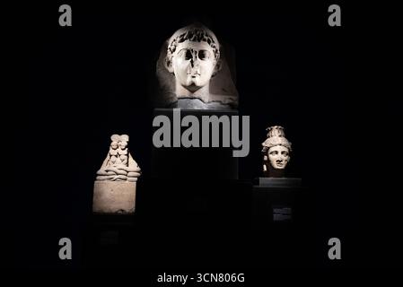 Alexandrie, Égypte, Égypte. 18 septembre 2025. Artefacts exposés au Musée gréco-romain d'Alexandrie, Egypte. (Crédit image : © Yasser Alaa Mobarak/ZUMA Press Wire) USAGE ÉDITORIAL SEULEMENT ! Non destiné à UN USAGE commercial ! Banque D'Images