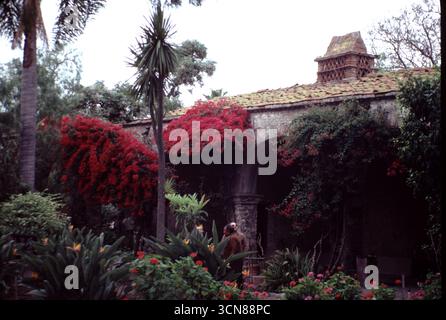 San Juan Capistrano, CA., États-Unis mai 1981. La Grande église en pierre de la mission, composée de pierres naturelles et de briques rouges cuites, a commencé en 1797 et s’est achevée en 1806. Le 8 décembre 1812, un grave tremblement de terre a effondré le toit de l’Église tuant plus de 40 paroissiens. La Grande église de pierre n'a pas été reconstruite et reste telle que vous la voyez aujourd'hui Banque D'Images