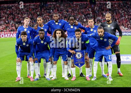 Munich, Allemagne. 17 septembre 2025. Équipe de Chelsea FC vue lors du match de l'UEFA Champions League 2025/2026 entre le Bayern et le Chelsea FC à Allianz Arena. Score final ; Bayern 3 :1 Chelsea F.C. (photo de Grzegorz Wajda/SOPA images/SIPA USA) crédit : SIPA USA/Alamy Live News Banque D'Images