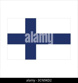 Drapeau finlandais ondulant, croix bleue sur fond blanc, symbole de la finlande Illustration de Vecteur
