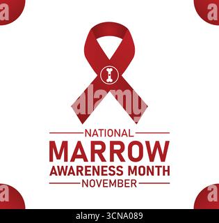 Mois national de sensibilisation à la moelle osseuse novembre. bannière pour publication sur les médias sociaux. Illustration vectorielle Illustration de Vecteur