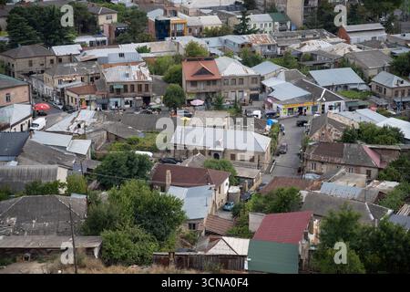 Gori, Géorgie. 9 septembre 2025. Vue panoramique paysage de la ville géorgienne de Gori, connue comme le berceau du révolutionnaire communiste et Sovie Banque D'Images