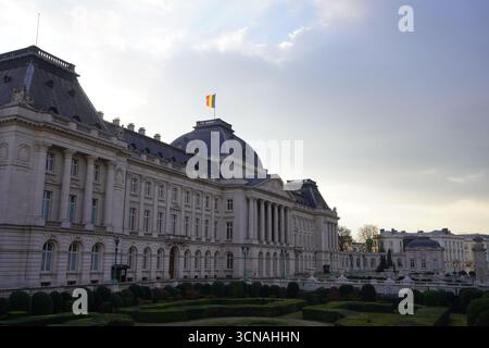 Vue d'ensemble du Palais Royal au crépuscule, Bruxelles, Belgique Banque D'Images