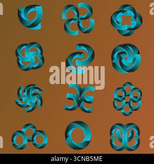 Ensemble d'icônes du logo Creative lettre C. design pour les affaires de luxe, élégant, simple. Illustration de Vecteur