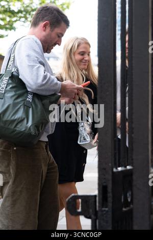 La chanteuse américaine Meghan Trainor a été repérée à Londres pendant la Fashion week Banque D'Images