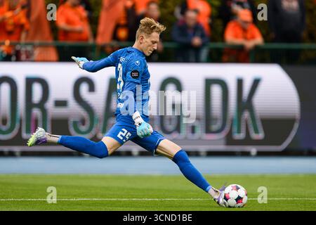 Hvidovre, Danemark. 20 septembre 2025. Le gardien de but Anders Ravn (29 ans) de Hvidovre vu lors du match de Betinia Liga entre Hvidovre IF et Hilleroed à la Pro ventilation Arena de Hvidovre. Crédit : Gonzales photo/Alamy Live News Banque D'Images