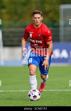 Hvidovre, Danemark. 20 septembre 2025. Fredrik Krogstad (8 ans) de Hvidovre vu lors du match de Betinia Liga entre Hvidovre IF et Hilleroed au Pro ventilation Arena de Hvidovre. Crédit : Gonzales photo/Alamy Live News Banque D'Images