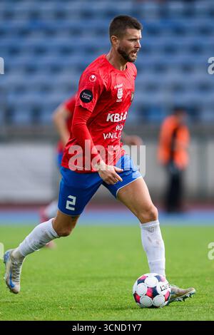 Hvidovre, Danemark. 20 septembre 2025. Daniel Stenderup (2) de Hvidovre vu lors du match de Betinia Liga entre Hvidovre IF et Hilleroed au Pro ventilation Arena de Hvidovre. Crédit : Gonzales photo/Alamy Live News Banque D'Images