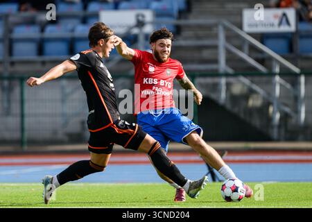 Hvidovre, Danemark. 20 septembre 2025. Marius Elvius de Hvidovre vu lors du match de Betinia Liga entre Hvidovre IF et Hilleroed au Pro ventilation Arena de Hvidovre. Crédit : Gonzales photo/Alamy Live News Banque D'Images