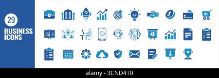 Collection d'icônes d'affaires modernes Illustration de Vecteur