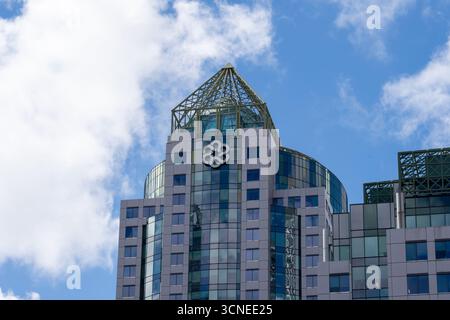 Édifice Metro Hall de la ville de Toronto au 55 rue John dans le centre-ville de Toronto, Ontario, Canada. Banque D'Images